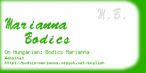 marianna bodics business card